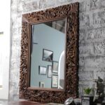 Handcrafted Ornate Wooden Wall Mirror / Vintage Carved Decorative Frame