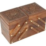 Handcrafted Wooden Expandable Jewelry Box / Multi-Tier Storage Chest