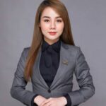 Women's Professional Grey Blazer and Blouse Ensemble