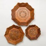 Handcrafted Wooden Decorative Scalloped Trays / Platters (Set of 3)