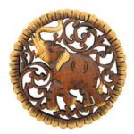 Handcrafted Wooden Elephant Jali Wall Hanging / Decorative Plate
