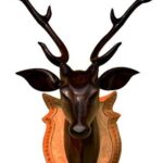 Handcrafted Wooden Deer Head Wall Mount / Trophy Decor