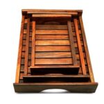 Handcrafted Wooden Nested Serving Trays Set (Pack of 3)