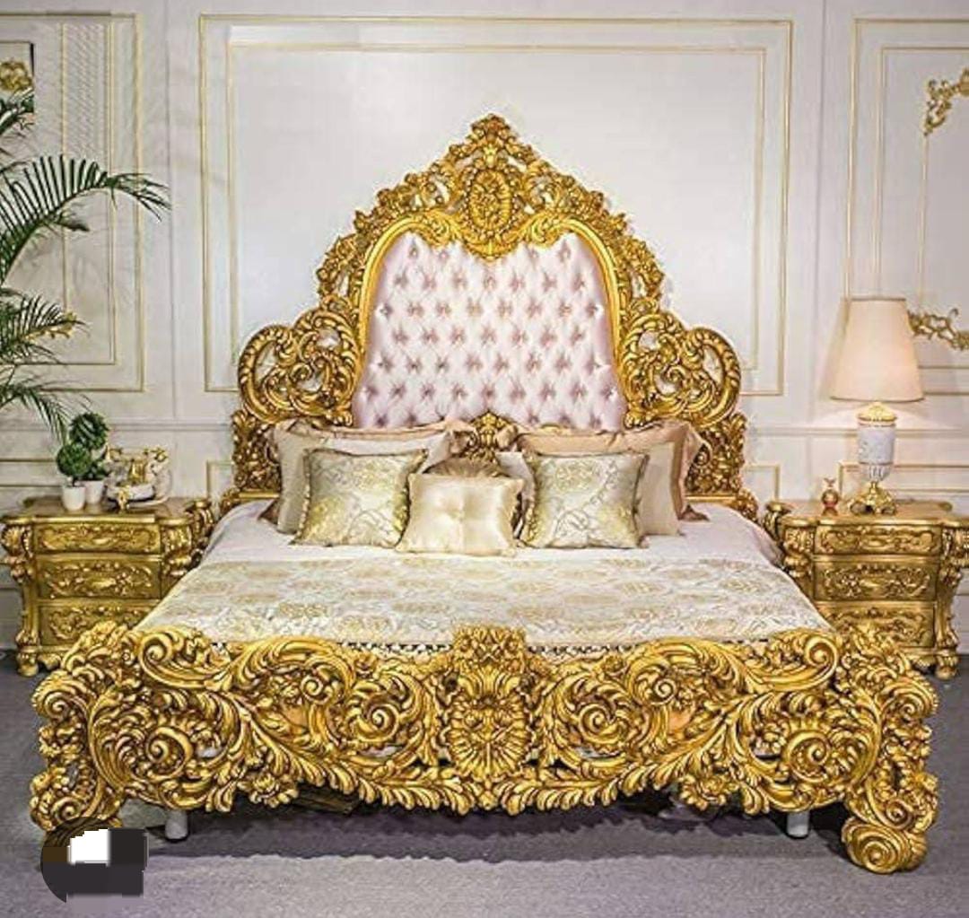 WhatsApp Image 2026-07-16 at 10.47.51 AM Grand Golden Palace Carved Bed - Image 1