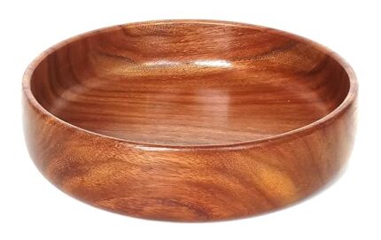 Round Wooden Serving Bowl