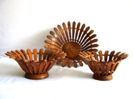 Handicraft wooden basket