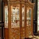 Luxury Carved Wooden Glass-Door Display Cabinet & Showcase