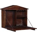 Wooden Wall Mounted Mini Bar Cabinet / Home Bar Unit with Foldable Table Top