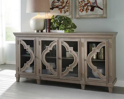 WhatsApp Image 2026-08-22 at 11.14.10 AM Vintage Carved Glass-Door Sideboard Buffet Credenza - Image 1