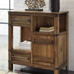 Rustic Industrial Wooden Accent Cabinet & Storage Side Table