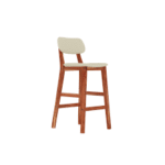 Modern Wooden Bar Stool with Backrest and Footrest | Counter Height Chair
