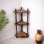 Handcrafted Wooden Corner Shelf / Multi-Tier Corner Display Stand