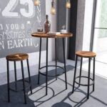 Modern Industrial High Bar Table with Matching Bar Stools Set | Pub & Cafe Furniture