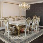 Royal Classic Marble-Top 8-Seater Dining Set