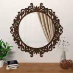 Vintage Scrollwork Wooden Decorative Wall Mirror
