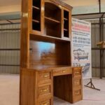 Executive Wooden Study Desk with Hutch & Overhead Bookshelf