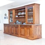 Grand Wooden Crockery Cabinet & Buffet Display Credenza